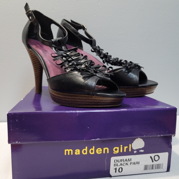 Madden Girl Duram Open Toe T-Strap Stiletto - Size 10 - Picture 7 of 7